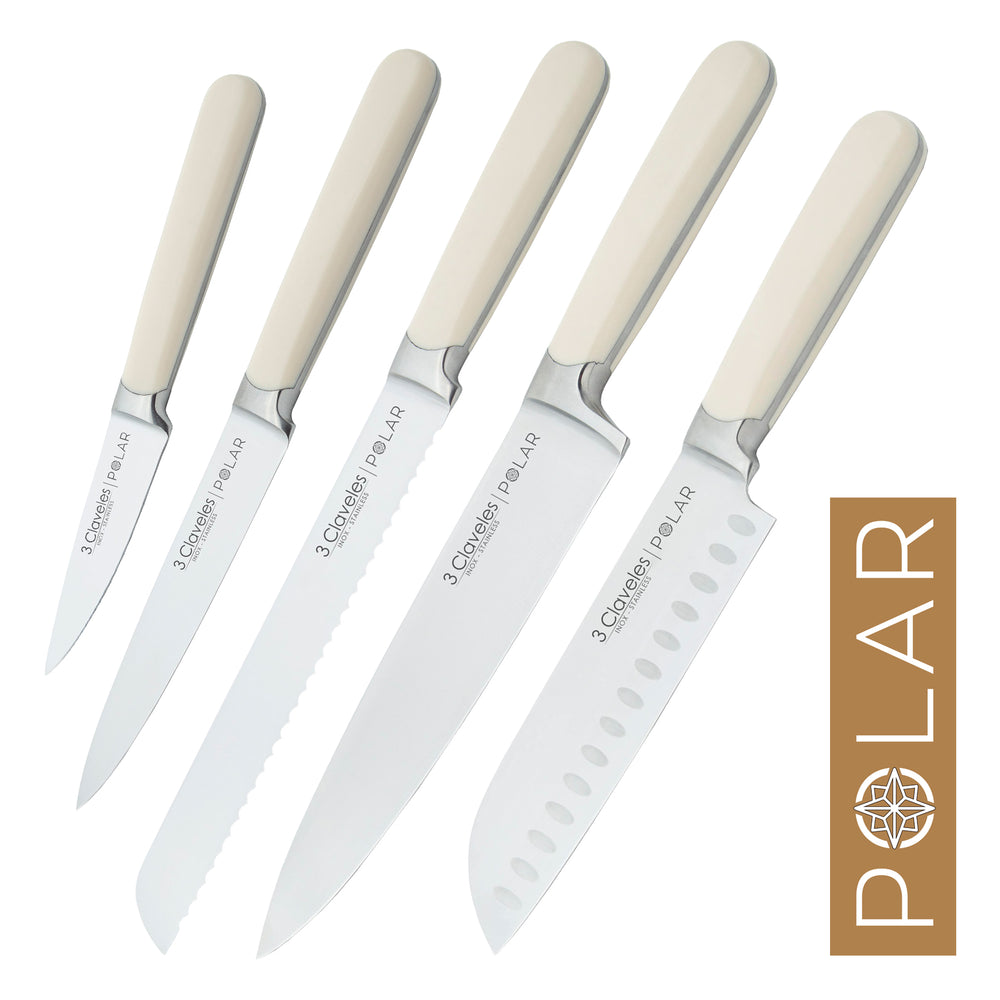 3 Claveles Polar - Cuchillo Cocina Profesional 13 cm Acero Forjado y Mango en ABS