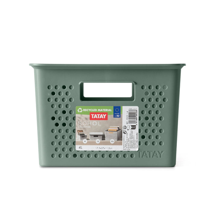 TATAY Bohol - Juego de 6 Cajas Organizadoras 4L en Plástico Reciclado. Verde Sage