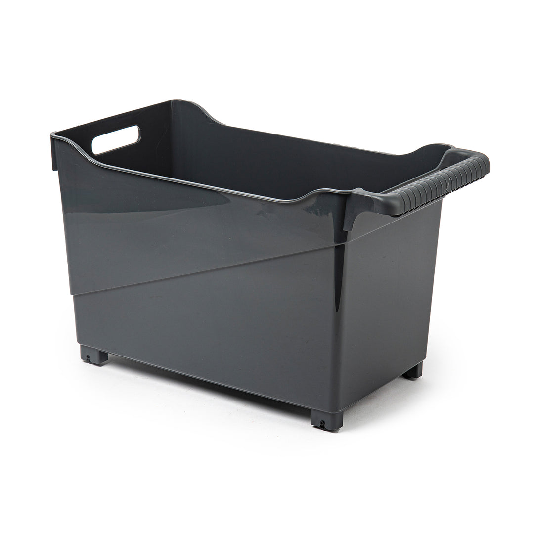 Plastic Forte - Cesta Organizadora con Ruedas Nº 2. Ideal Bajo Fregadero. Gris