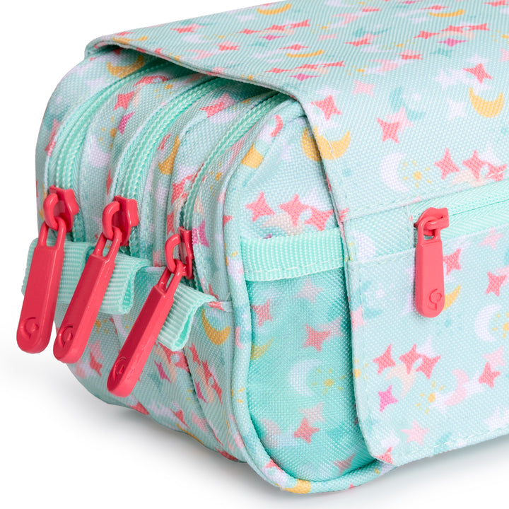 ColePack EcoDes - Estuche Triple de 3 Cremalleras con Material Escolar Incluido. Mafalda Pijama