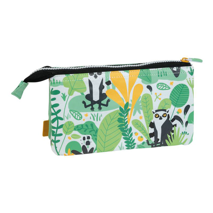 MILAN Hide & Seek - Estuche Escolar Portatodo de 5 Compartimentos. Verde Lémur