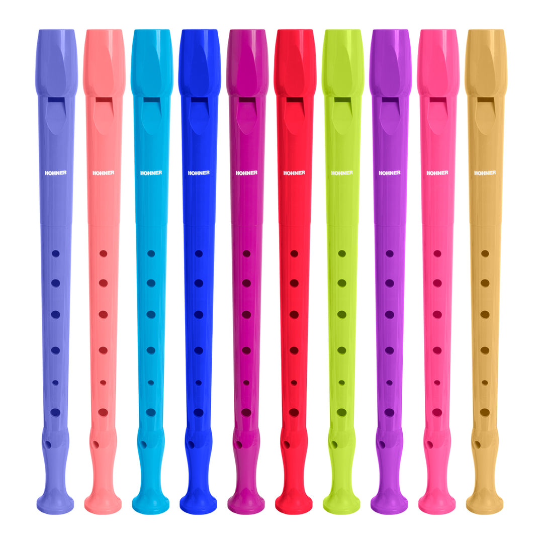 HOHNER Melody - Flauta Escolar Soprano Dulce con Funda y Varilla de Limpieza. Celeste