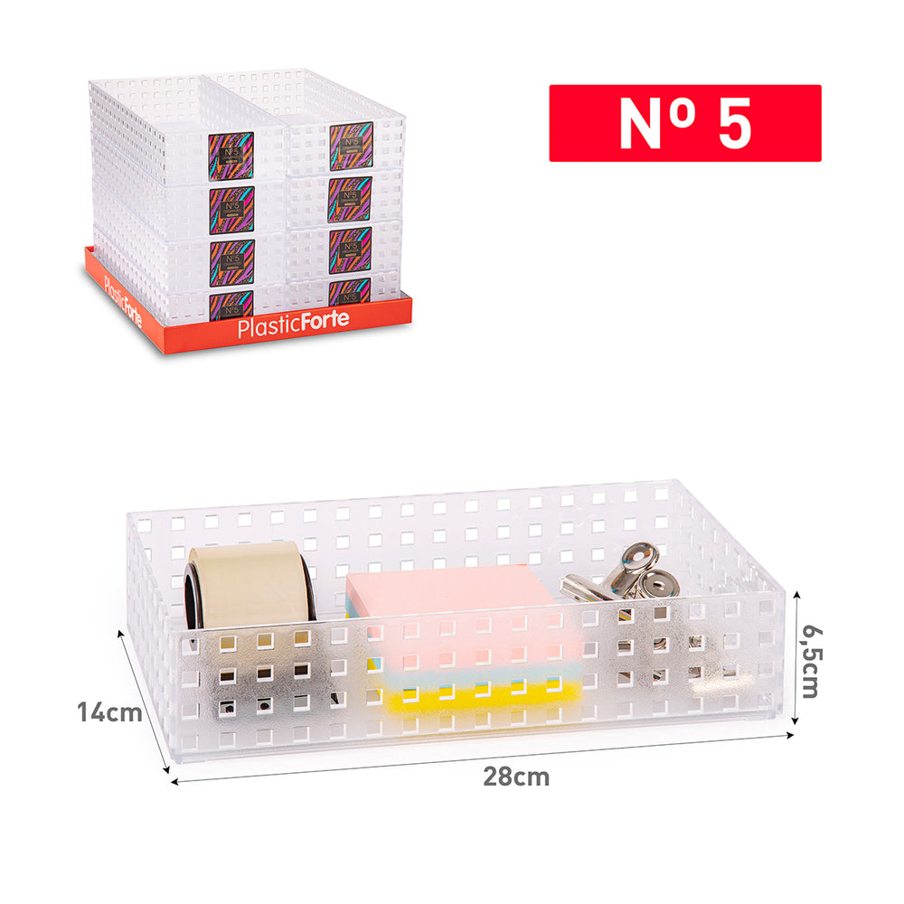 Plastic Forte - Bandeja Organizadora Modular Multiusos Nº 5. Transparente