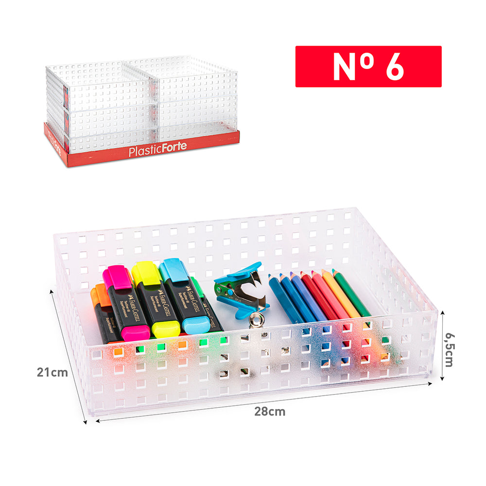 Plastic Forte - Bandeja Organizadora Modular Multiusos Nº 6. Transparente