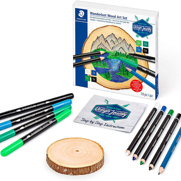 STAEDTLER Design Journey - Set de Manualidades para Dibujar en Madera. Wanderlust