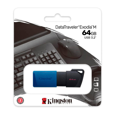 Kingston DTXM - Pack 4 Memorias Flash USB-C 3.2 DataTraveler Exodia M 64GB Azul