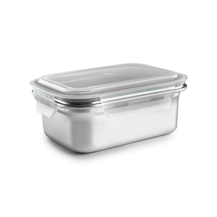 IBILI Keepklin - Lote de 2 Recipientes Rectangulares de 0.8L y 1.6L en Acero Apto Microondas