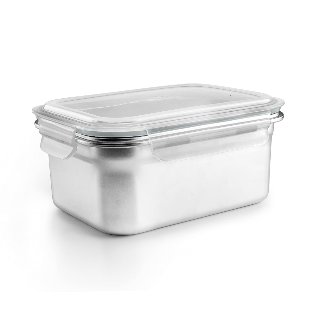 IBILI Keepklin - Recipiente Rectangular de 1.6L en Acero Inoxidable Apto Microondas