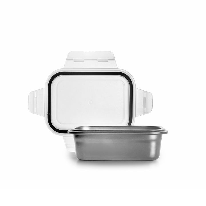 IBILI Keepklin - Recipiente Rectangular de 0.4L en Acero Inoxidable Apto Microondas