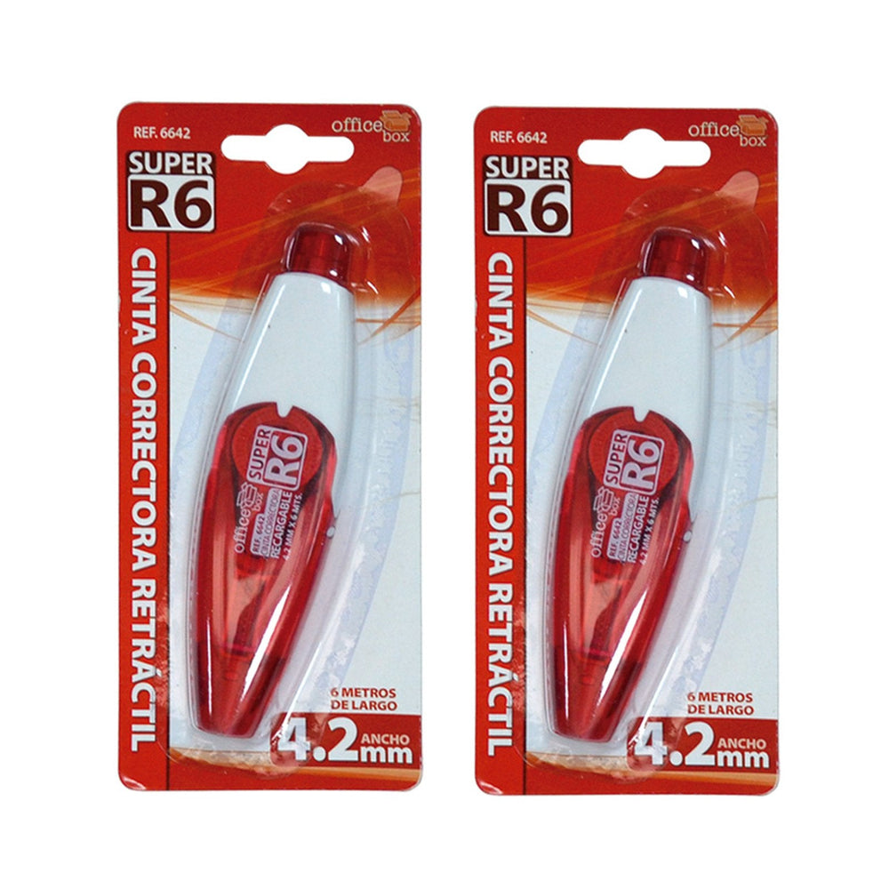 SDI Super R6 - Pack de 2 Cintas Correctoras Retráctiles 4.2 mm