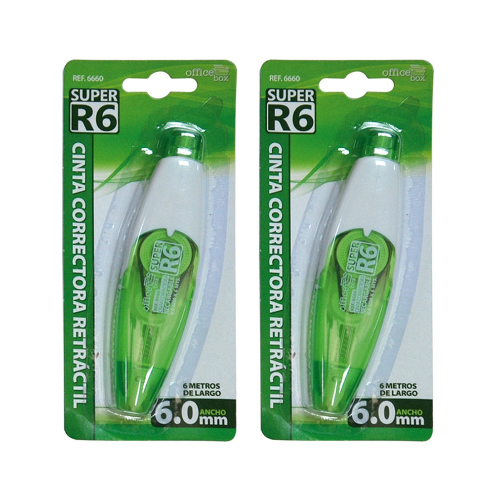 SDI Super R6 - Pack de 2 Cintas Correctoras Retráctiles 6 mm