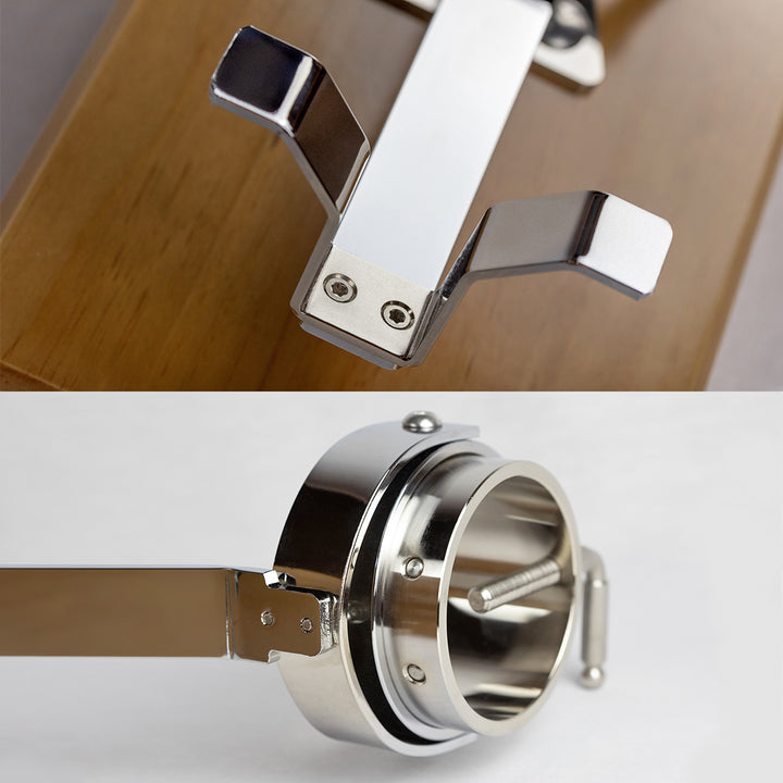 BELLO Teide - Soporte Jamonero Basculante en Fibra Granito y Acero Inoxidable con Cubrejamón