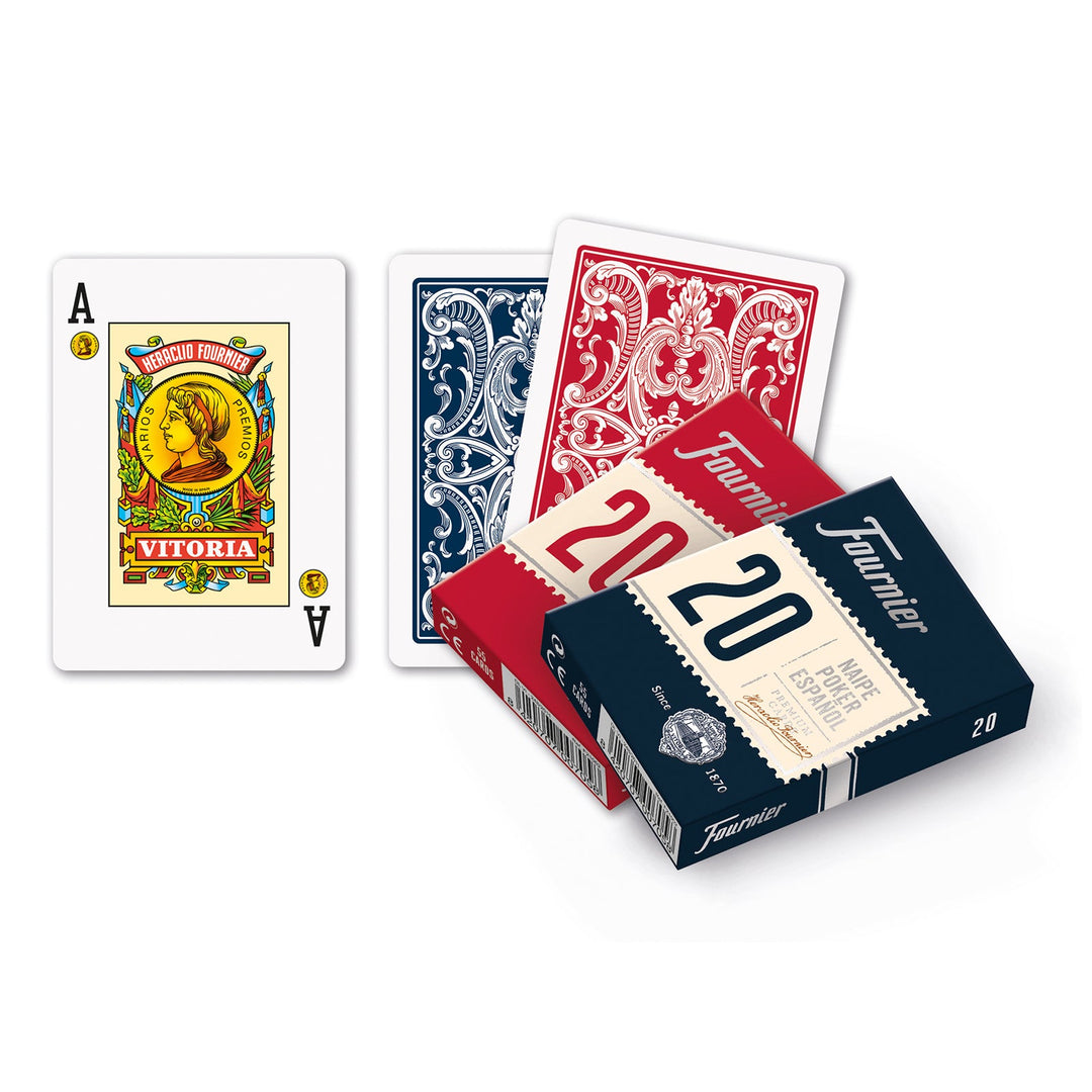 FOURNIER F21002 - Baraja de Póker Española Nº 20 de 55 Cartas con 3 Joker