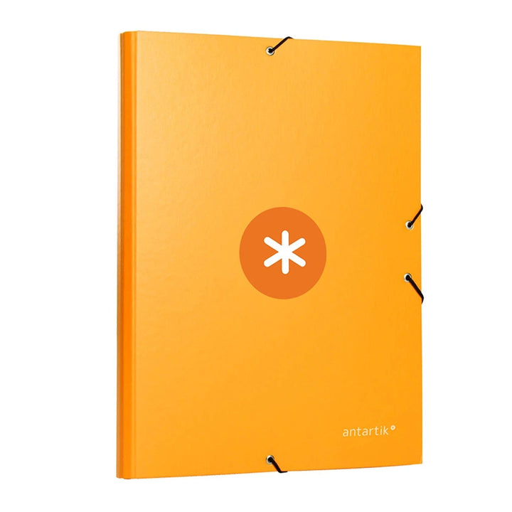 ANTARTIK - Carpeta A4 con 3 Solapas Cartón Forrado Cierre con Gomas. Mostaza