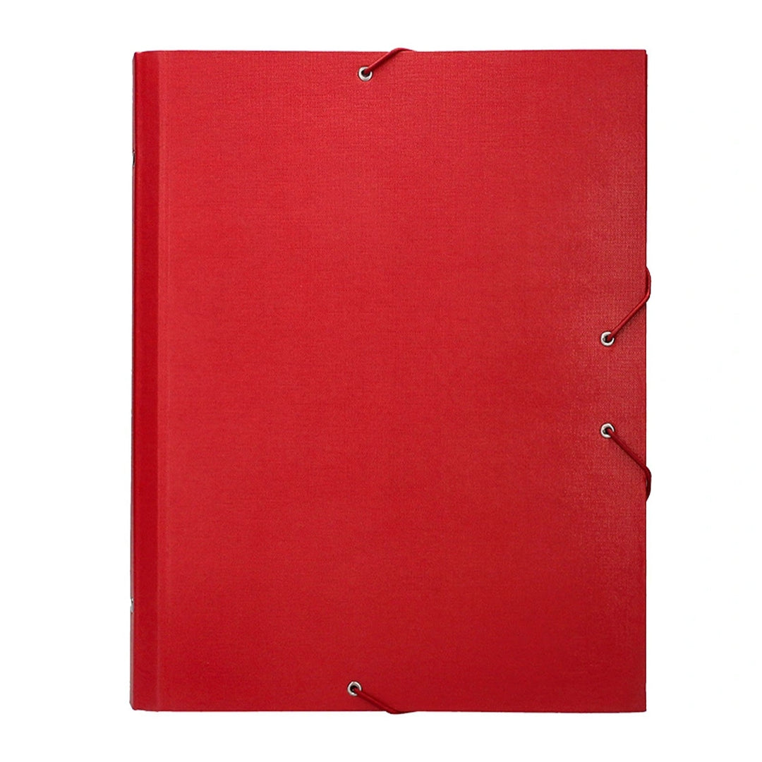 LIDERPAPEL - Carpeta Clasificadora Tamaño Folio Prolongado Cierre con Goma Carton Forrado. Rojo