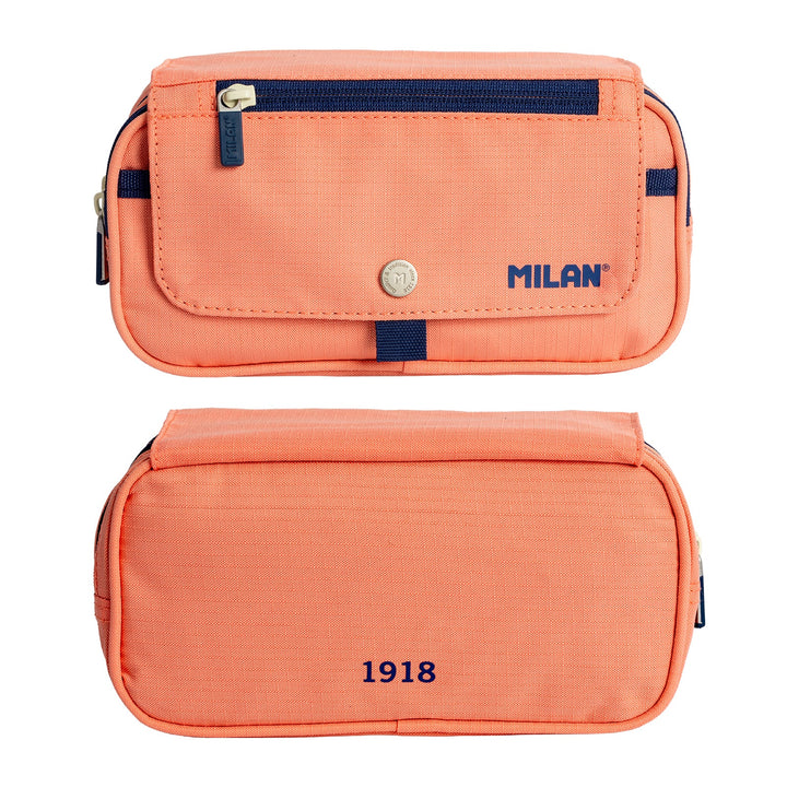 ColePack Milan - Estuche Triple de 3 Cremalleras y Material Escolar Incluido. Rosa 1918