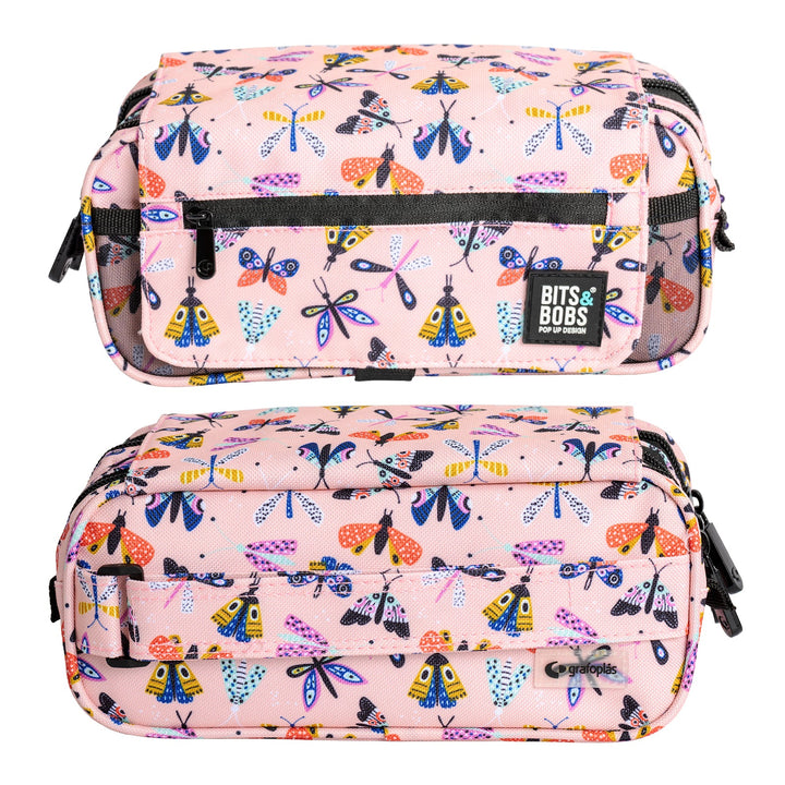 ColePack EcoDes - Estuche Triple de 3 Cremalleras con Material Escolar Incluido. Butterfly