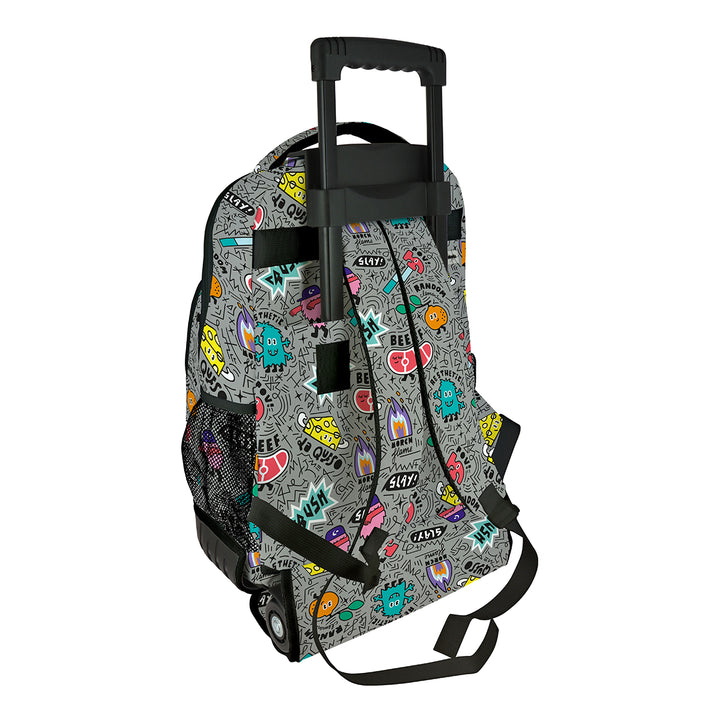 Grafoplás Design - Mochila Escolar 3 Cremalleras y Carrito Integrado. Acolchada. Random