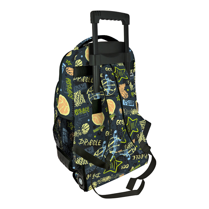 Grafoplás Design - Mochila Escolar 3 Cremalleras y Carrito Integrado. Acolchada. Streetball