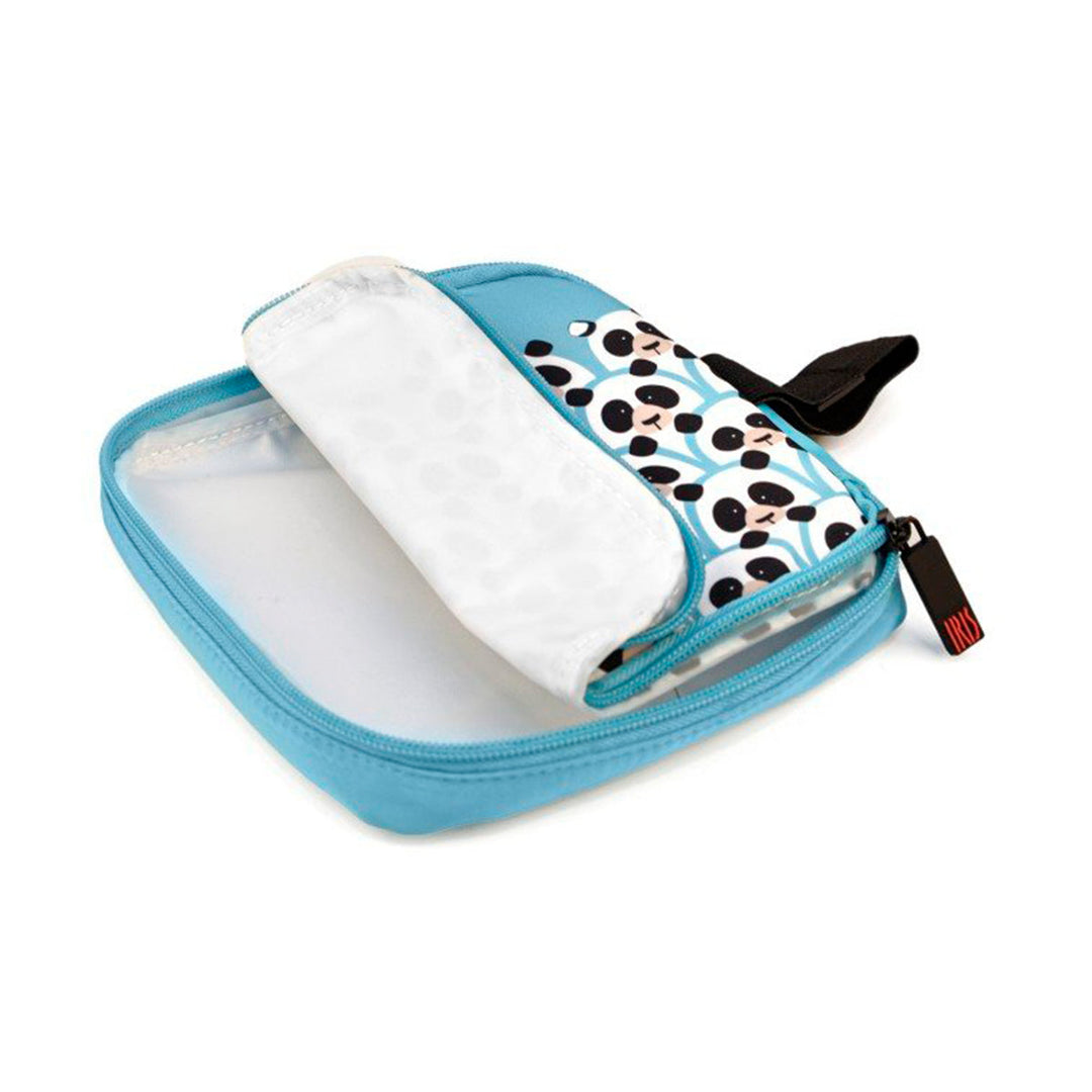 IRIS Zipper Roll Friends - Porta Sandwich Infantil Plegable y Flexible con Cremallera. Panda