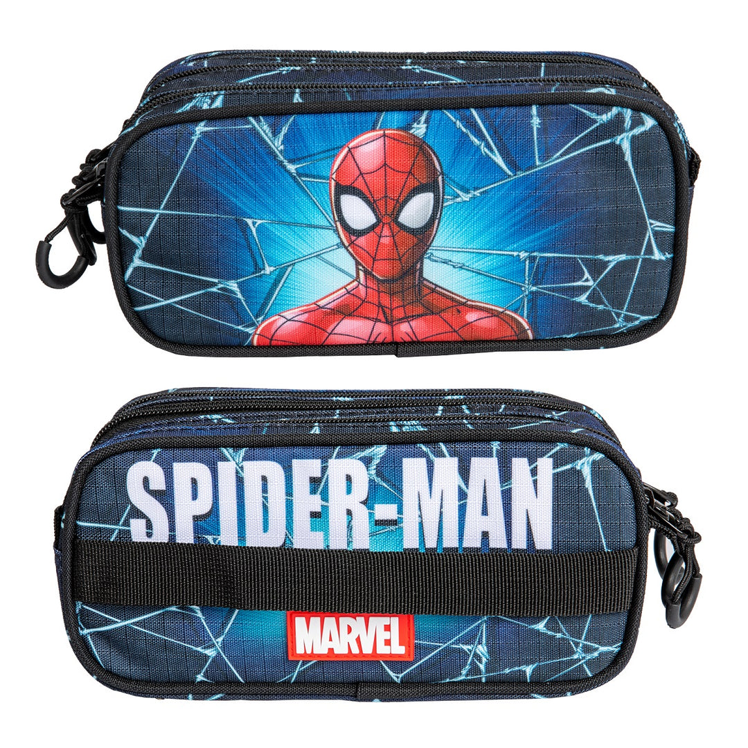 ColePack EcoTrick - Estuche Triple de 3 Cremalleras con Material Escolar. Spiderman Maximum