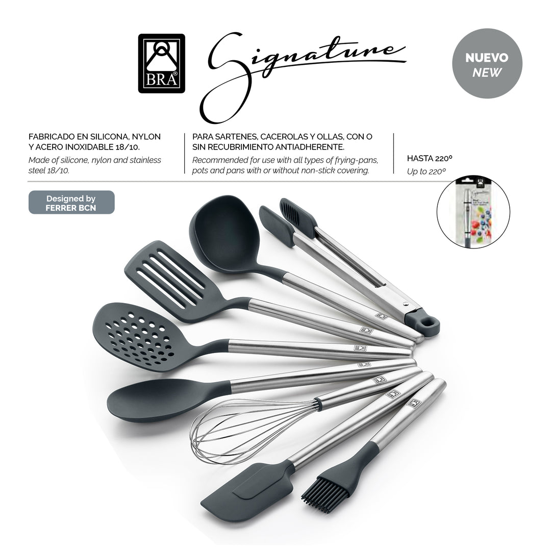 BRA Signature - Juego de 4 Utensilios de Repostería en Silicona y Acero Inoxidable