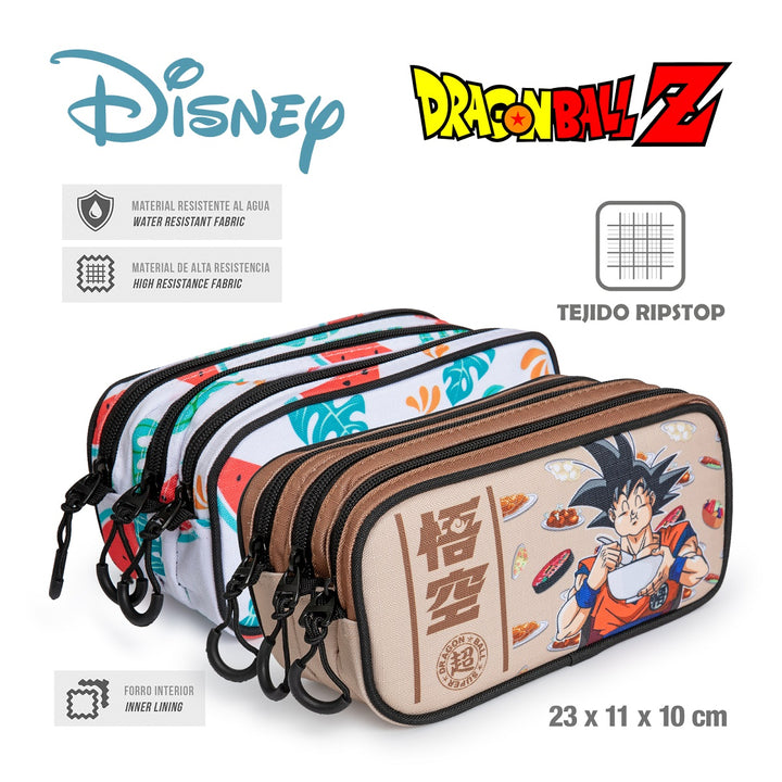 ColePack EcoTrick - Estuche Triple de 3 Cremalleras con Material Escolar. Dragon Ball Foodie