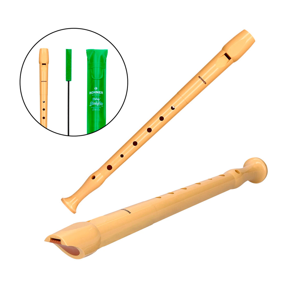 HOHNER Melody - Flauta Escolar Soprano Dulce con Funda y Varilla de Limpieza. Marfil