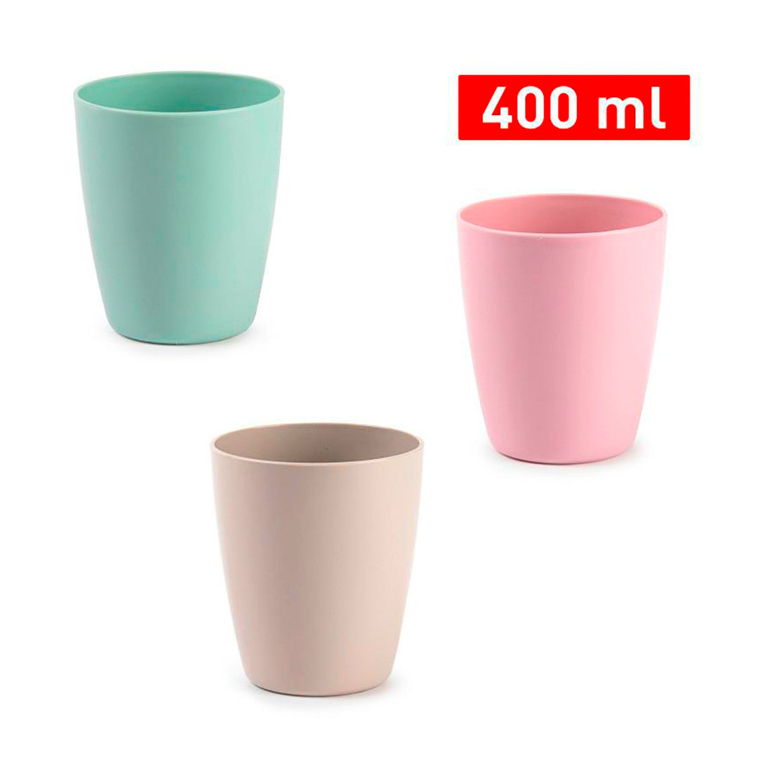 Plastic Forte Classic  - Set de 12 Vasos de Agua de 400 ml Reutilizables. Color Verde