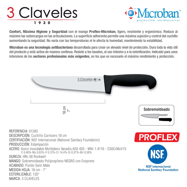 3 Claveles Gourmet - Kit Profesional de Cuchillo Jamonero Deshuesadores Chaira y Funda