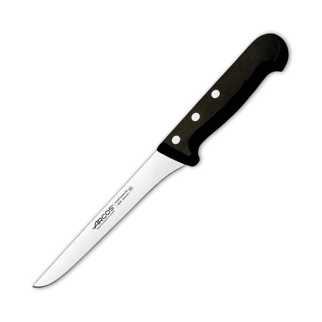 ARCOS Universal - Kit de Cuchillo Jamonero de 24 cm, Deshuesador y Chaira en Estuche