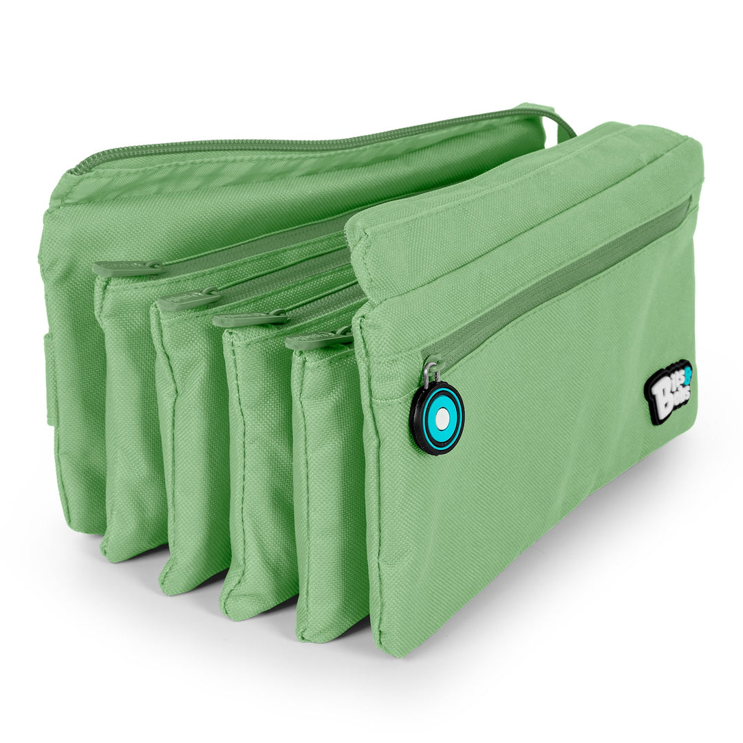 ColePack Eco36 - Estuche Cuadruple de 4 Cremalleras con Material Escolar Incluido. Menta