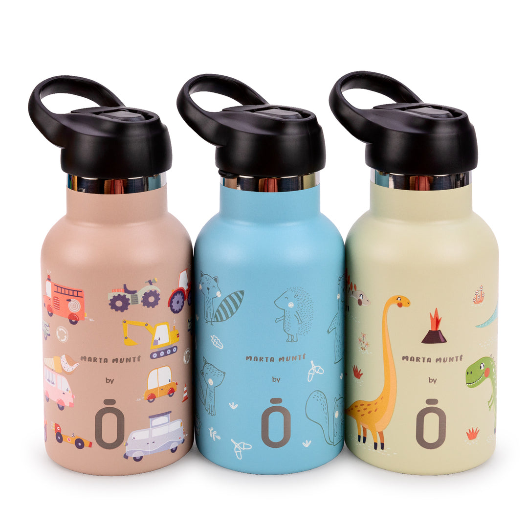 Runbott Marta Munté - Botella Térmica Infantil de 0.35L con Interior Cerámico. Road Topo