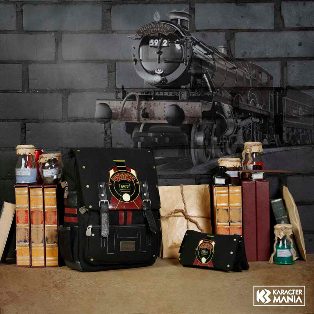 HARRY POTTER HS Express - Estuche Escolar Triple Portatodo con 2 Cremalleras. Negro