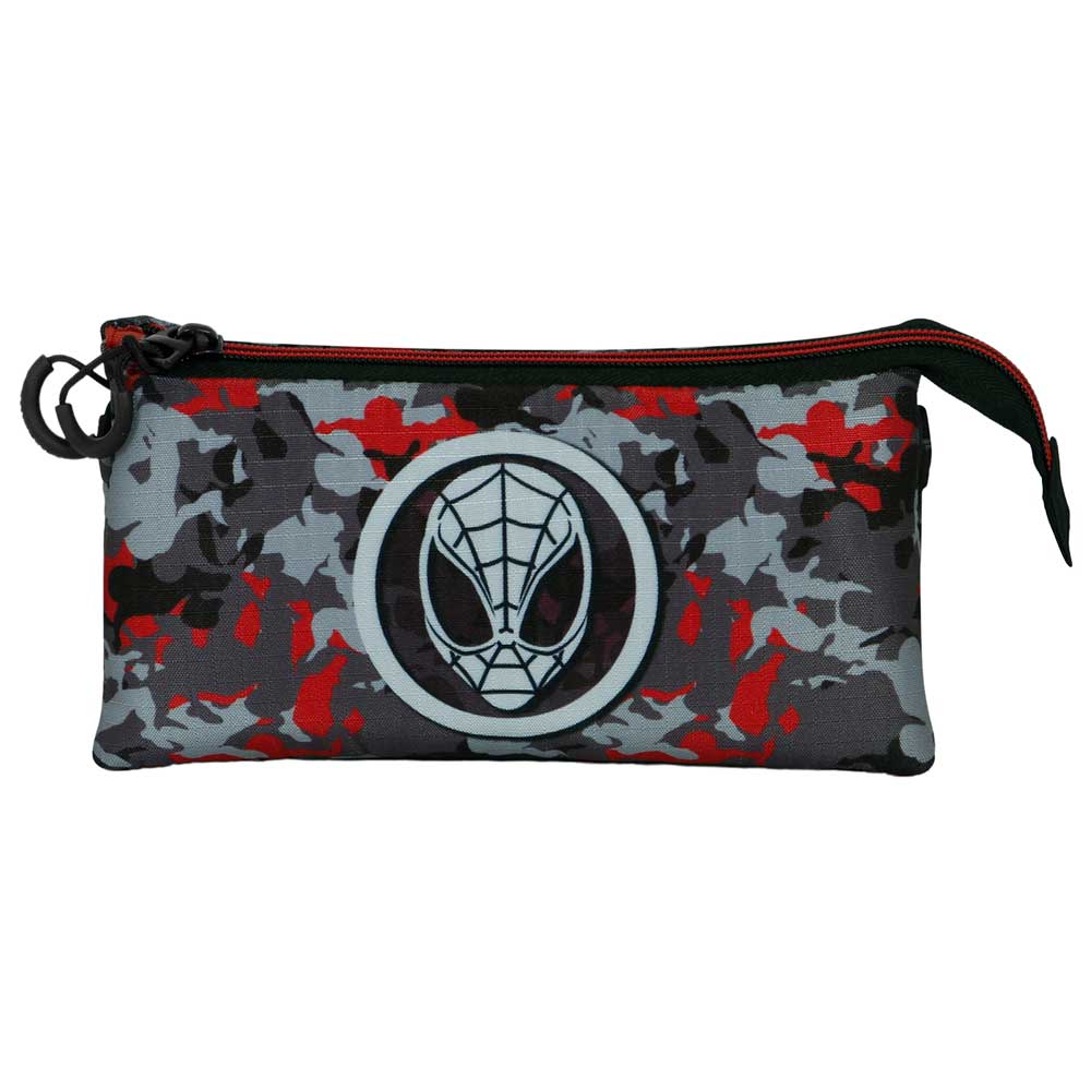 Spiderman Spidercamino ECO- Estuche Escolar Triple Portatodo con 2 Cremalleras. Multicolor