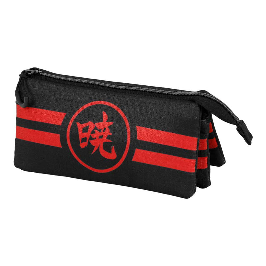 NARUTO Sunrise - Estuche Escolar Triple Portatodo con 2 cremalleras. Akatsuki