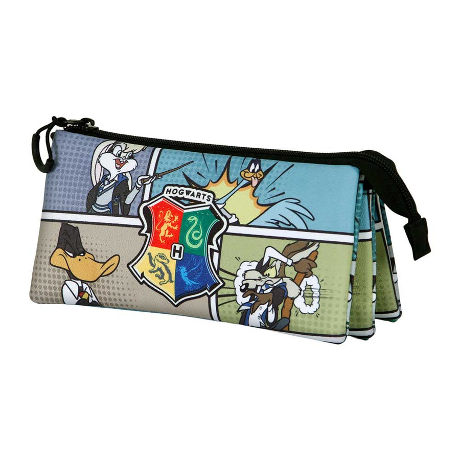 Looney Tunes - Estuche Escolar Triple Portatodo con 2 Cremalleras. Edición Harry Comic