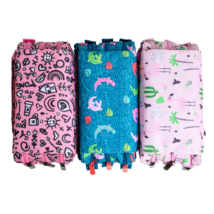 ColePack Design - Estuche Triple de 3 Cremalleras con Material Escolar Incluido. I Love You