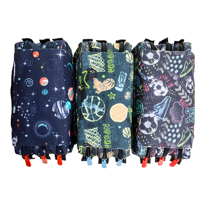 Grafoplás Design - Estuche Portatodo Triple con Solapa para Material Escolar. Match