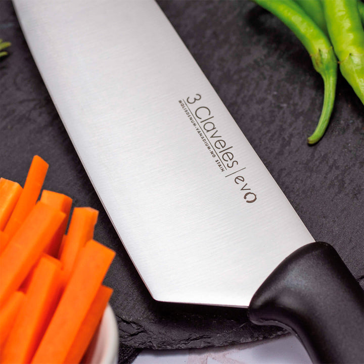 3 Claveles EVO - Cuchillo Cocinero de 20 cm Acero Inoxidable Mango Polipropileno