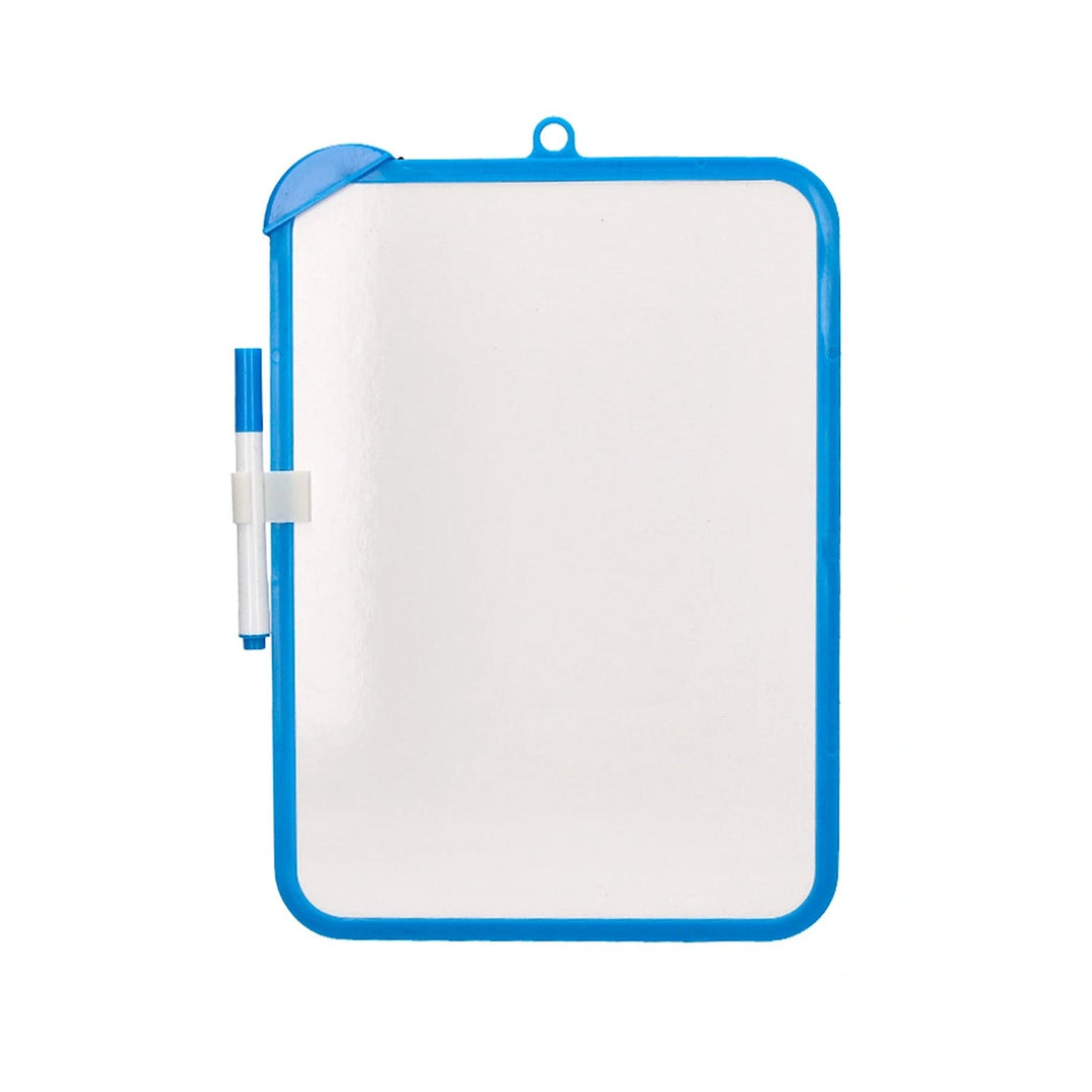 LIDERPAPEL - Pizarra Blanca Doble Cara Lisa y Cuadriculada 18x26 cm Con Rotulador y Borrador.