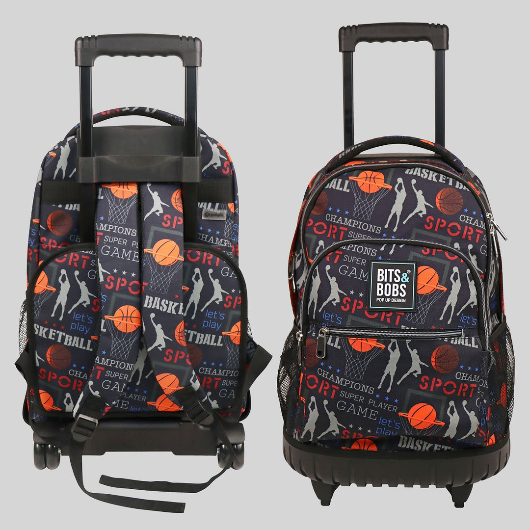 Grafoplás Design - Mochila Escolar 3 Cremalleras y Carrito Integrado. Acolchada. Tropical