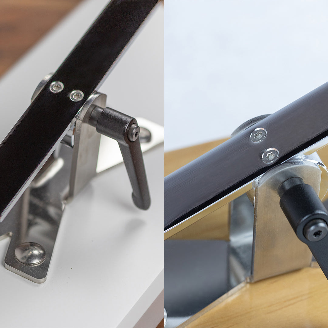 BELLO Mulhacén - Soporte Jamonero Basculante en Acero Inoxidable con Cubrejamón