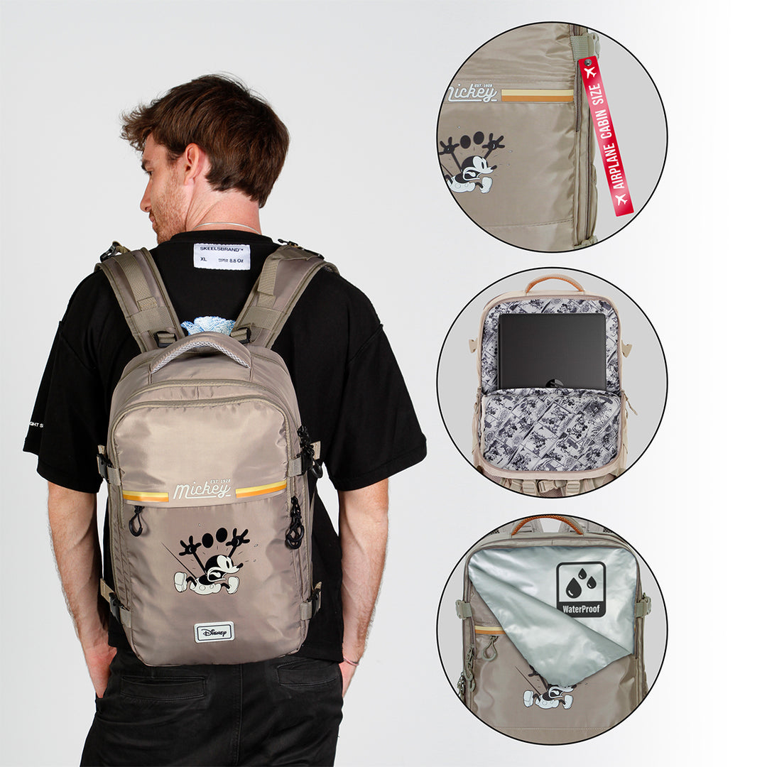 MERCURY - Mochila de Cabina Bajo Asiento Avión. Ligera e Impermeable. Disney Mickey Face