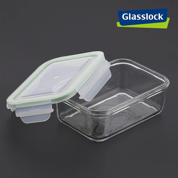 Glasslock Air - Recipiente Hermético Cuadrado de 0.9L en Vidrio Templado con Válvula