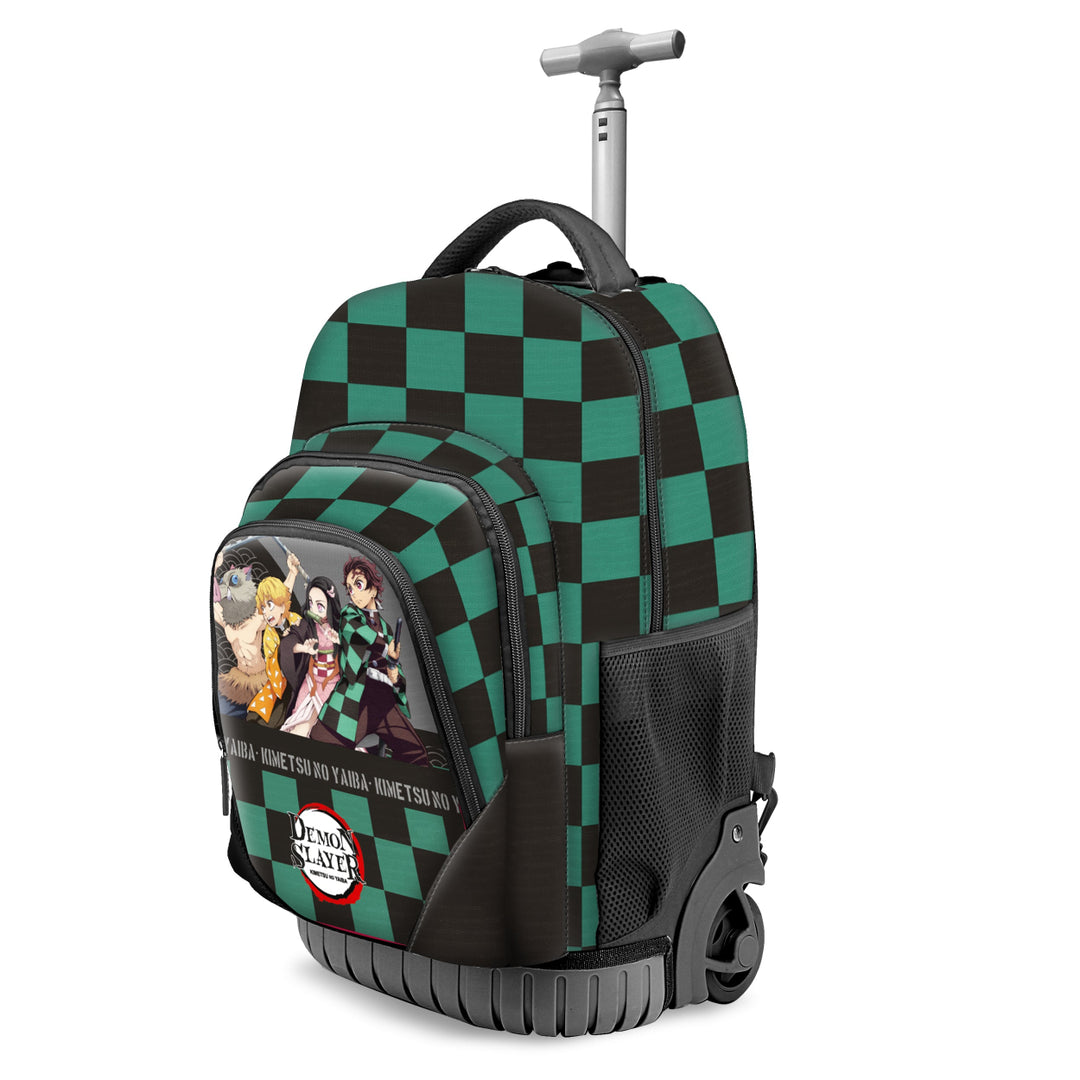 KARACTERMANIA - DEMON SLAYER Akushon Mochila Escolar con Ruedas Trolley GTS FAN