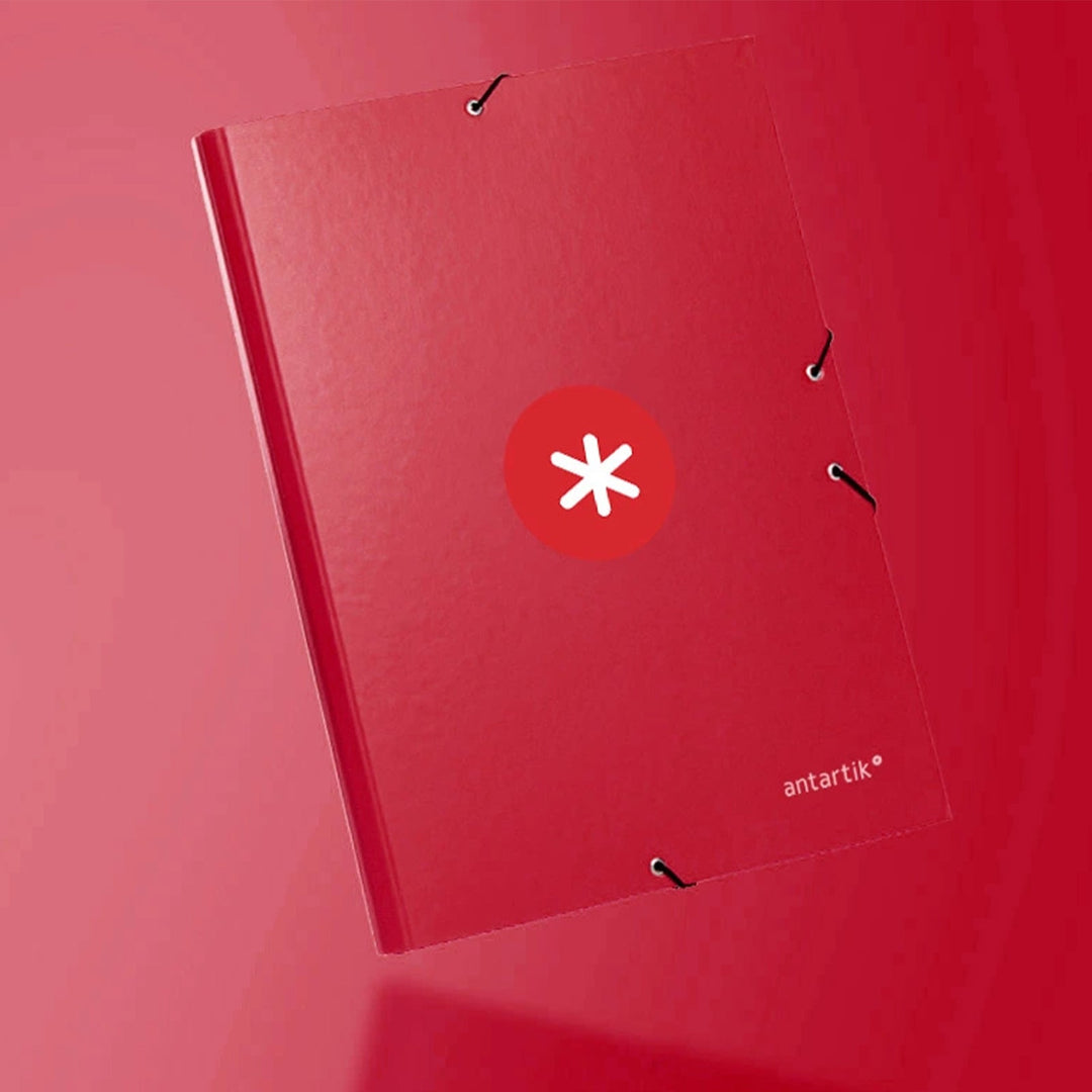 ANTARTIK - Carpeta A4 con 3 Solapas Cartón Forrado Cierre con Gomas. Frambuesa