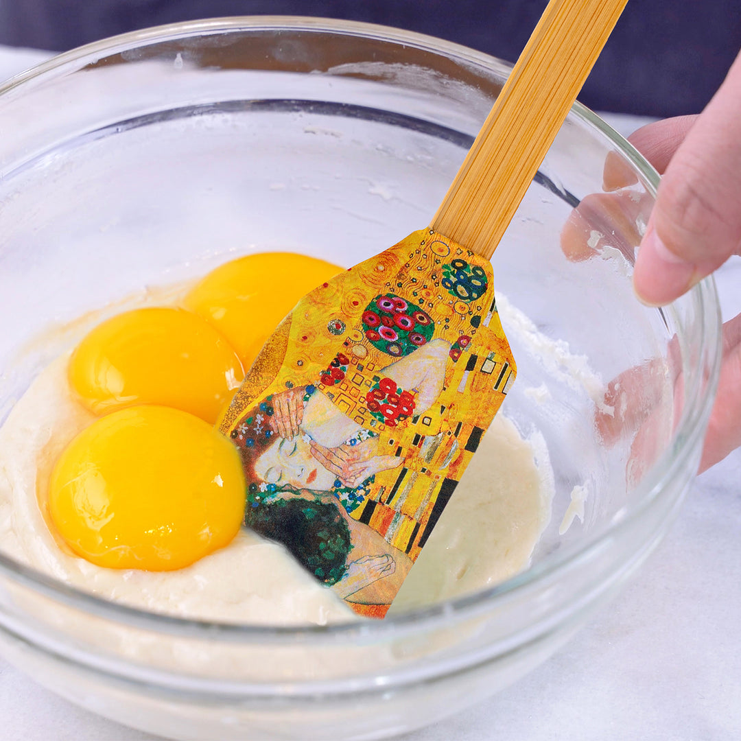 JAVIER Elementos - Espátula para Cocina y Repostería en Silicona con Mango de Bambú