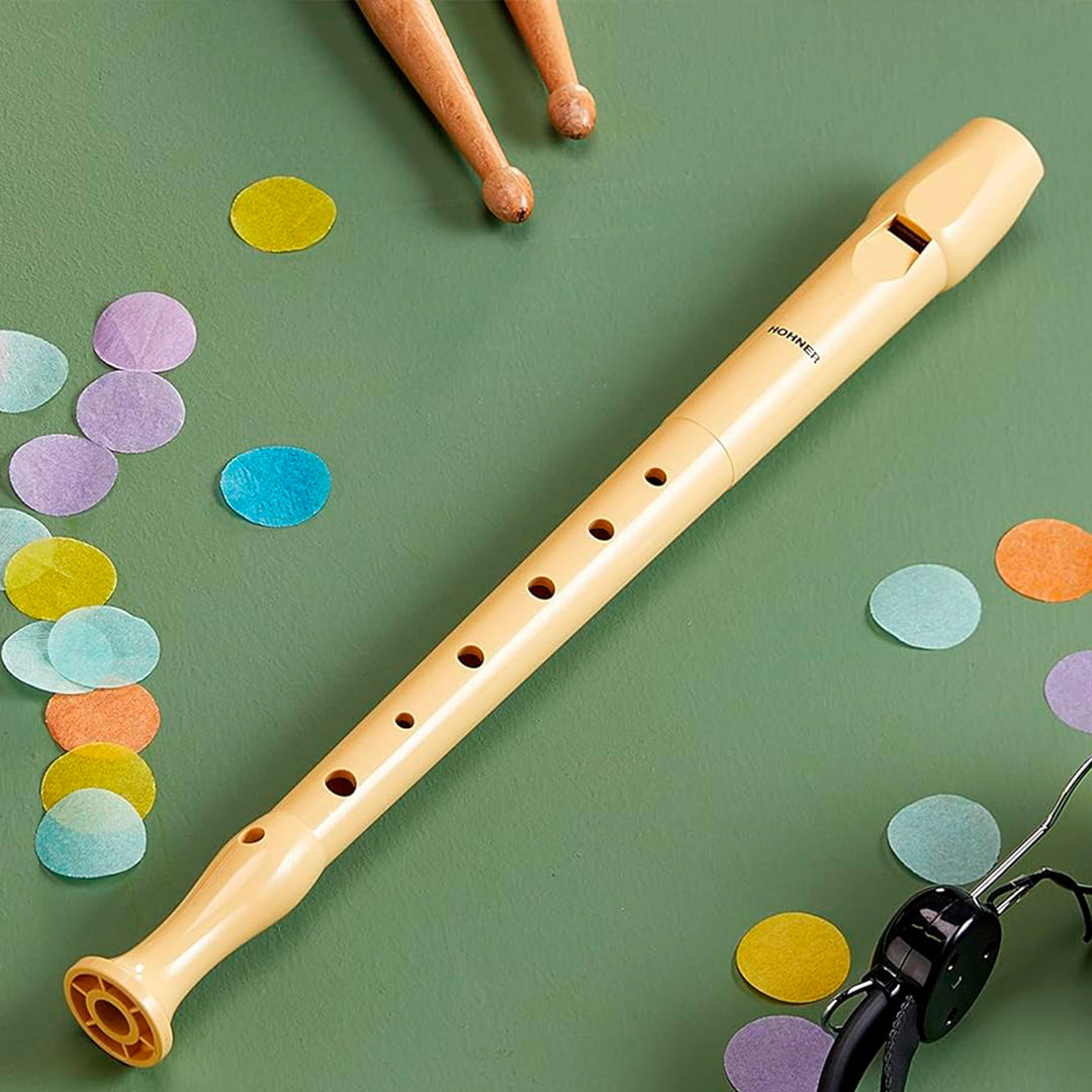 HOHNER Melody - Flauta Escolar Soprano Dulce con Funda y Varilla de Limpieza. Marfil