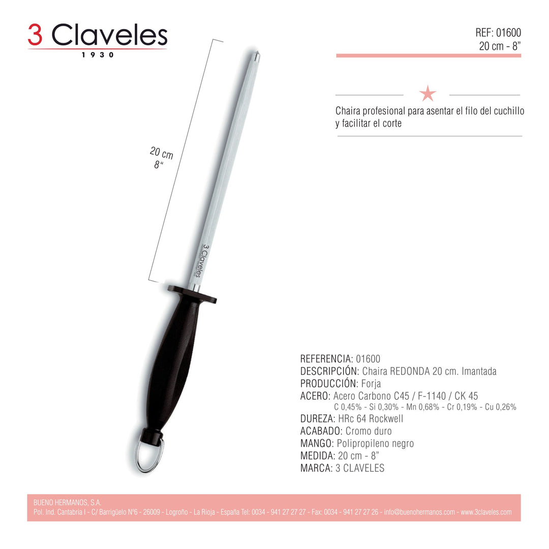 3 Claveles Gourmet - Kit Profesional de Cuchillo Jamonero Deshuesadores Chaira y Funda